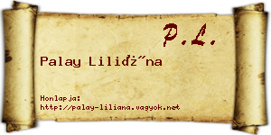 Palay Liliána névjegykártya